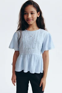 Muslin Top with Eyelet Embroidery