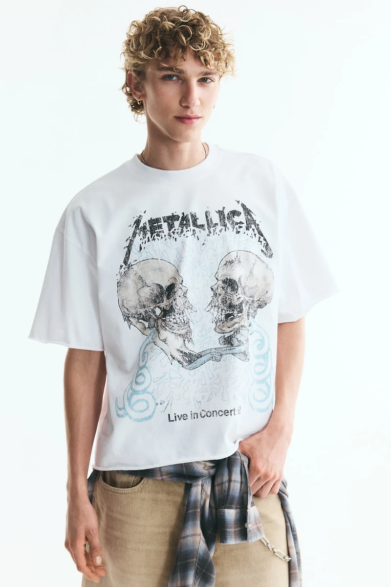 T-shirt imprimé ample en coton