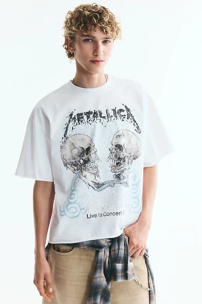 T-shirt imprimé ample en coton