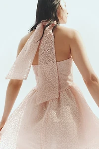 Embroidered Halterneck Dress
