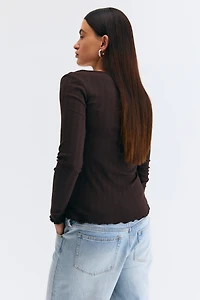 MAMA Pointelle-Knit Top