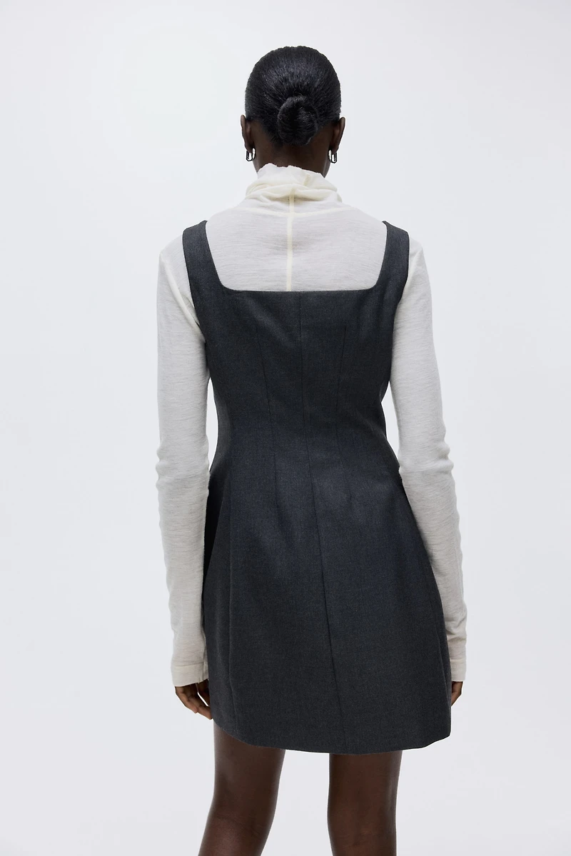 Bow-Detail Twill Dress