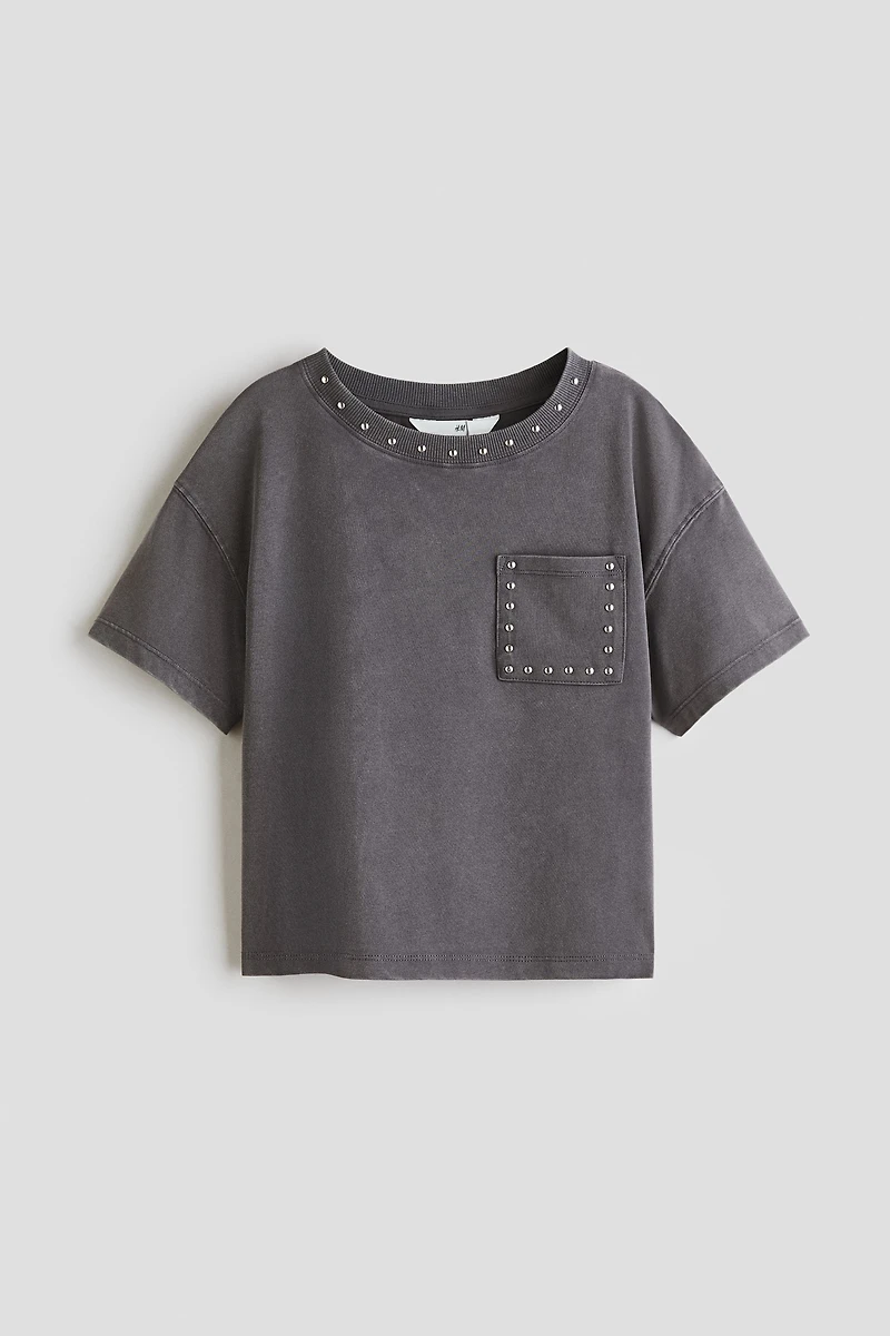 T-shirt clouté en coton