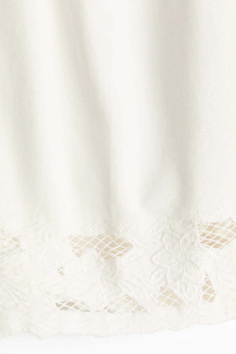 Lace-Trimmed Cotton Twill Shorts