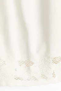 Lace-Trimmed Cotton Twill Shorts