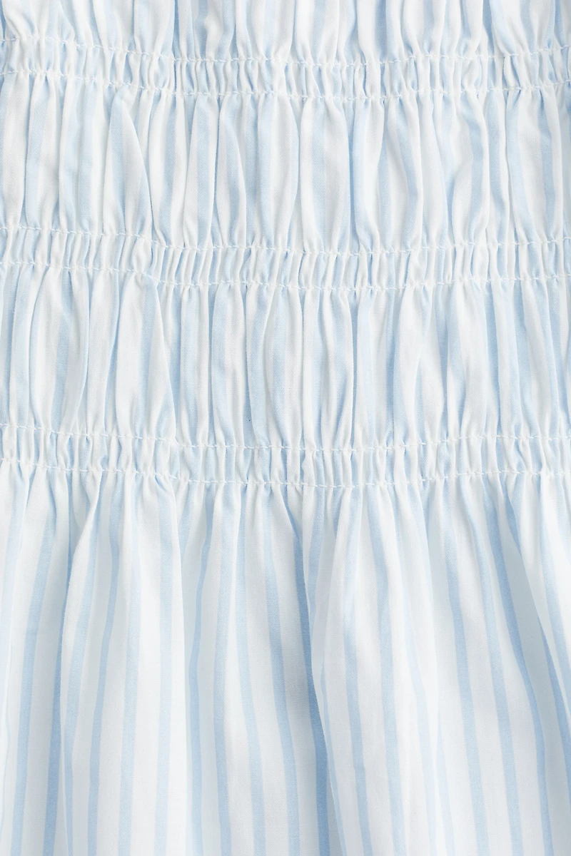 Smocked-Bodice Cotton Dress