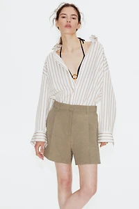 Linen-Blend Shorts