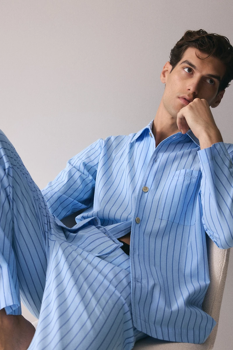 Chemise et pantalon de pyjama en popeline