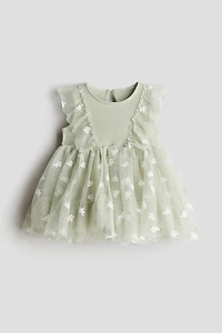Printed Tulle-Skirt Dress