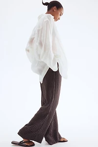 Wide-Leg Drawstring Pants