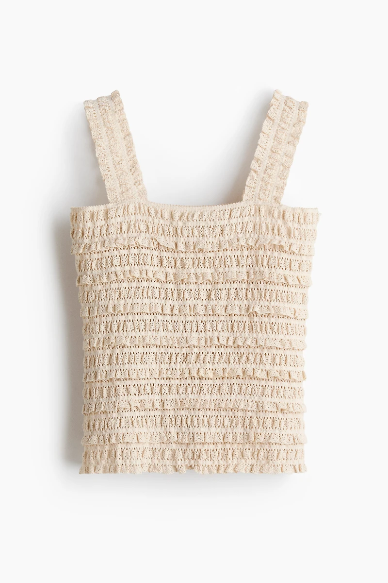 Haut sans manches en jersey dentelle