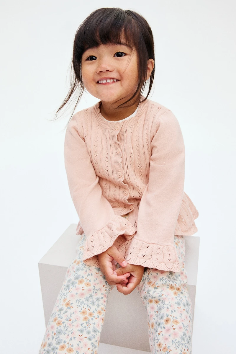 Pointelle-Knit Cotton Cardigan