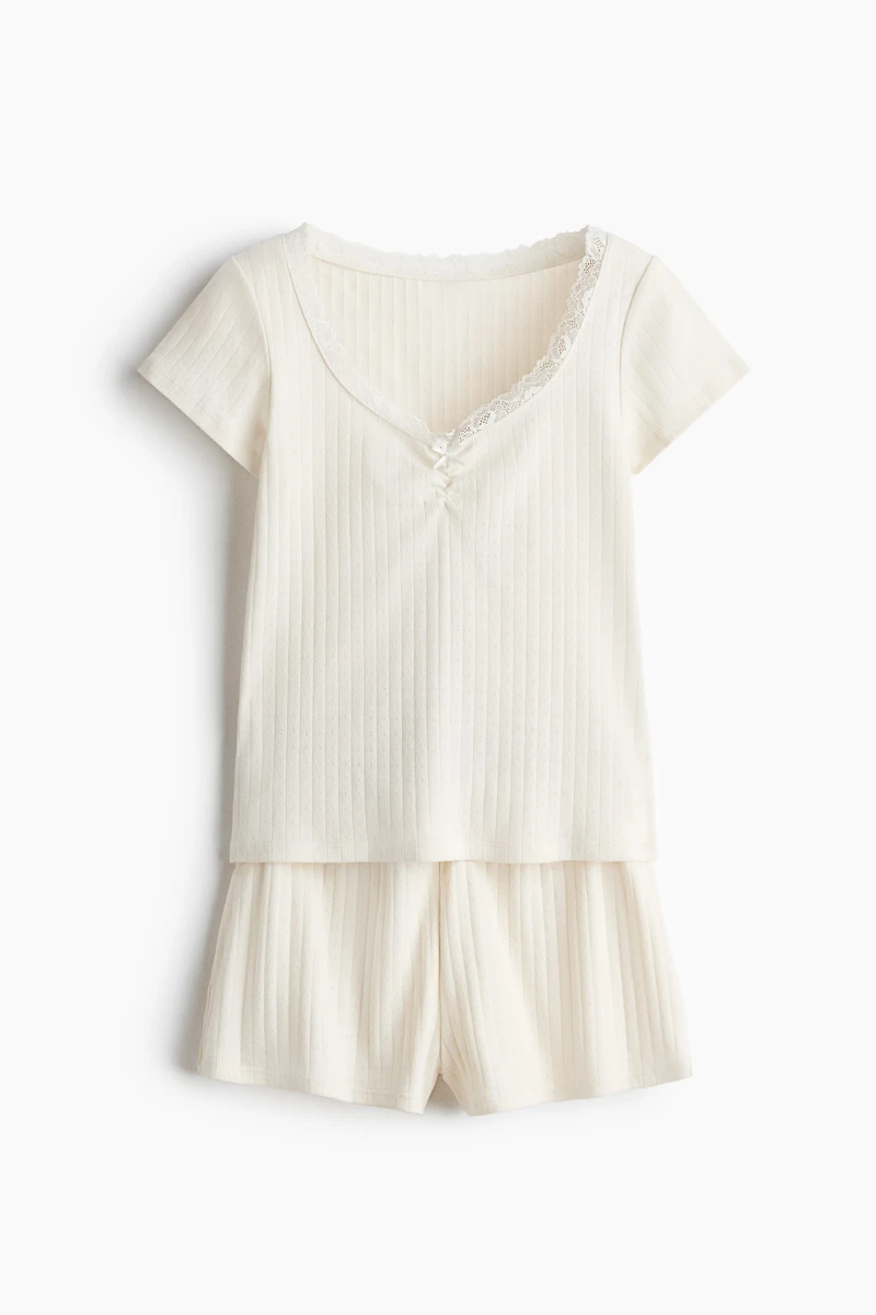 Pyjama en jersey pointelle