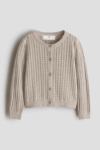 Pointelle-Knit Cotton Cardigan