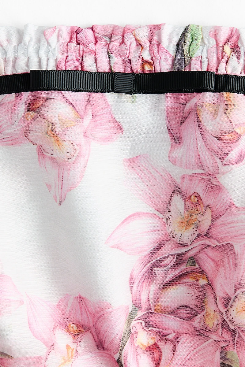 Linen-Blend Crop Top