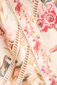 Linen-Blend Dress with Tie Shoulder Straps