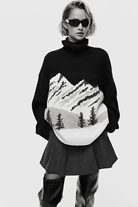 Jacquard-Knit Turtleneck Sweater