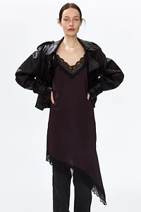 Lace-Trimmed Slip Dress