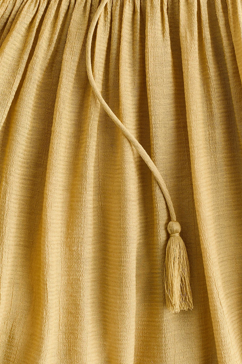 Smocked Cape-Detail Dress