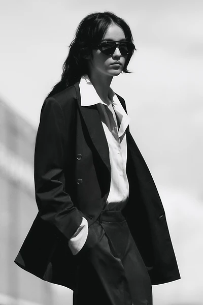 Veston grande taille en sergé