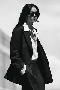 Veston grande taille en sergé