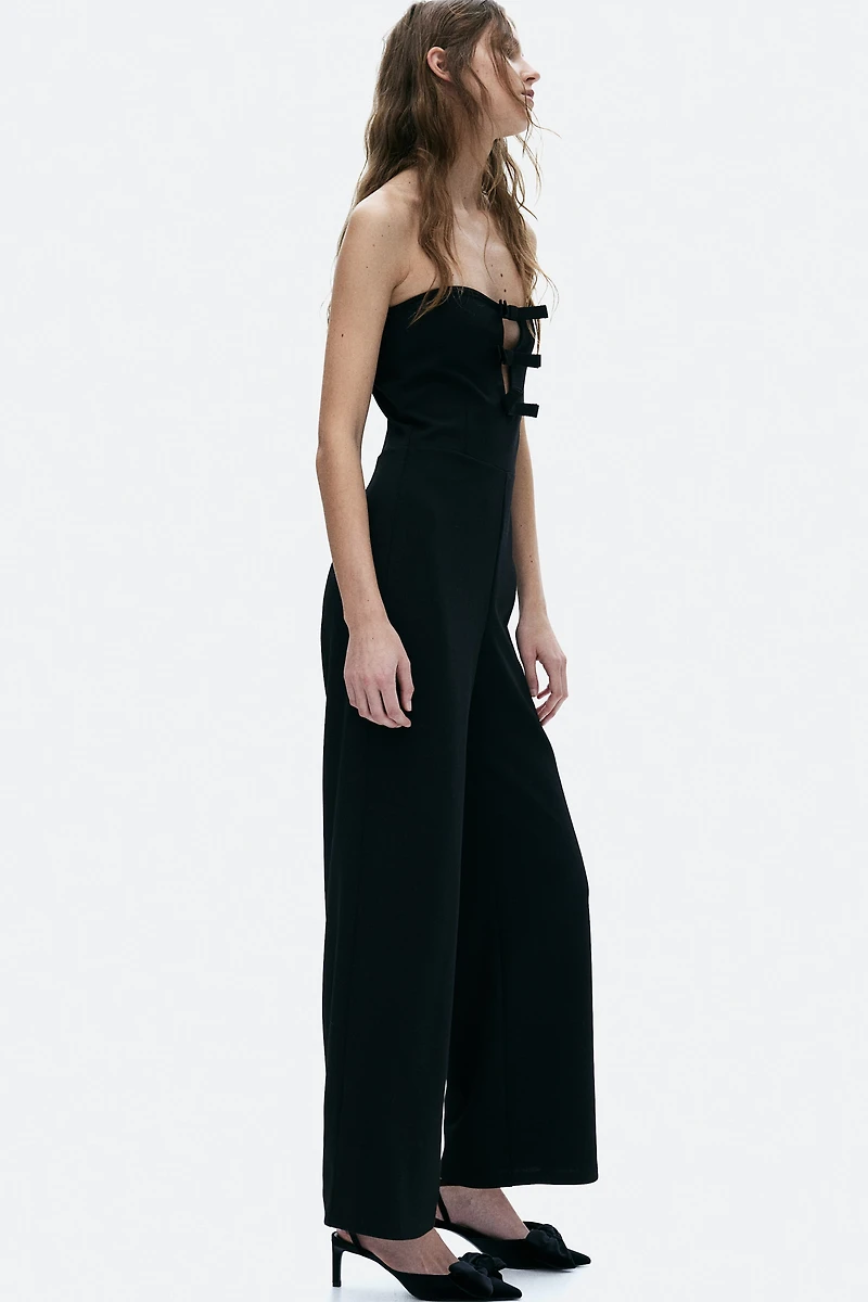 Bow-Front Bandeau Jumpsuit