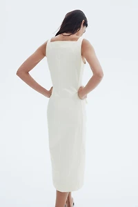 Long Button-Front Dress