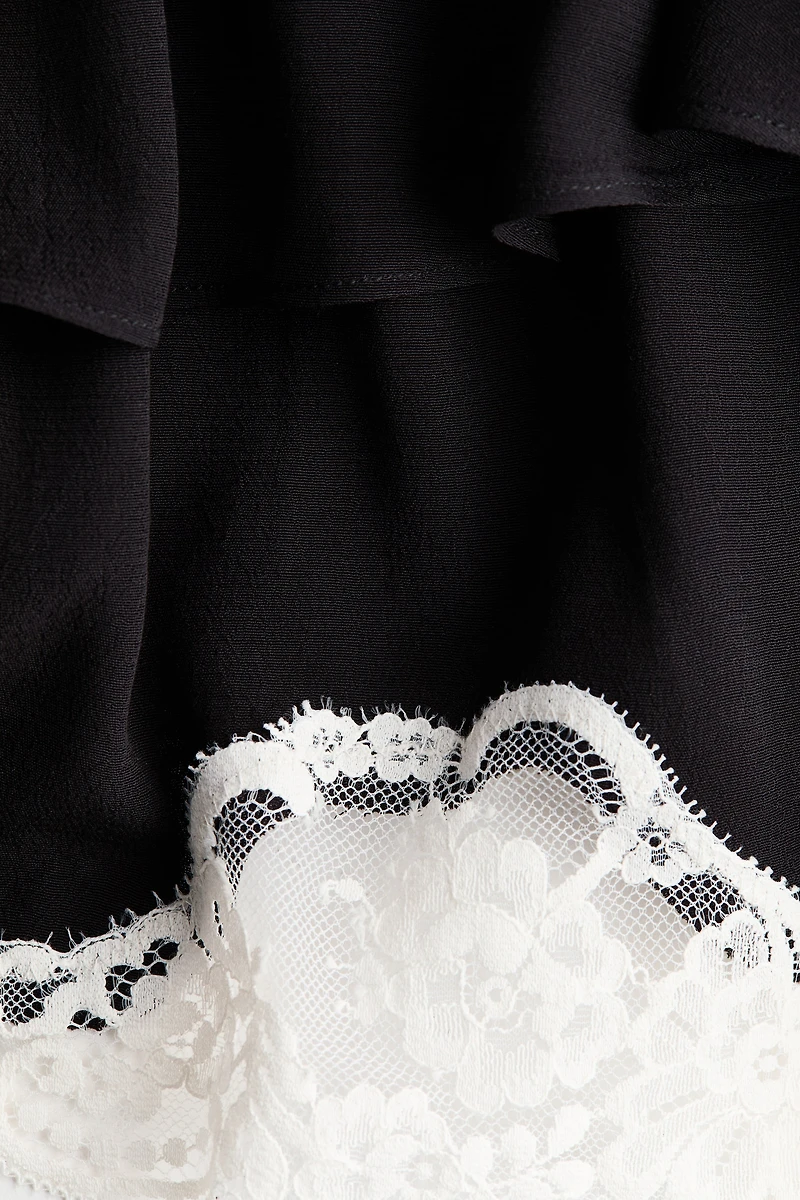 Lace-Trimmed Pajama Top