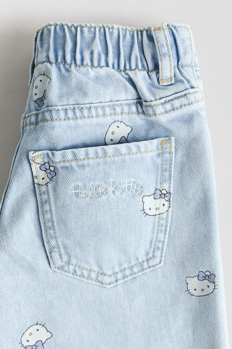 Jean imprimé aux jambes larges