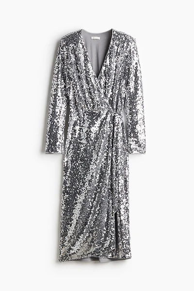Sequined Wrap Dress