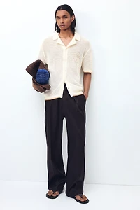 Relaxed-Fit Open-Knit Resort Shirt