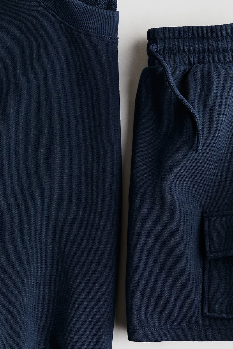 2-Piece Sweatshirt and Sweatshorts Set