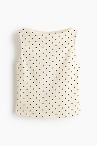 Printed Boat-Neck Top
