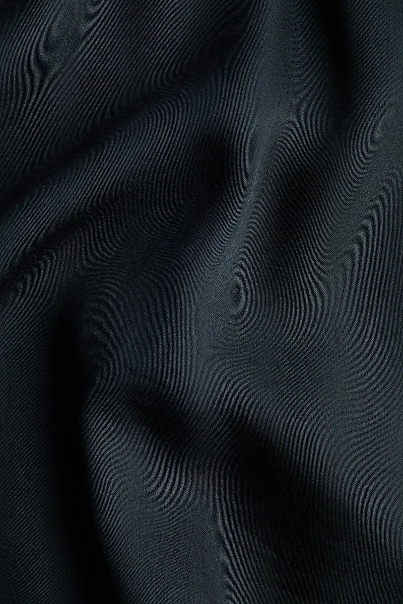 Lace-Trimmed Satin Pajama Top