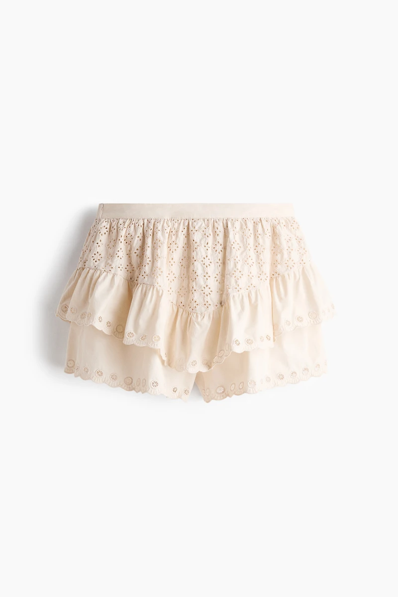 Eyelet-Embroidered Cotton Shorts