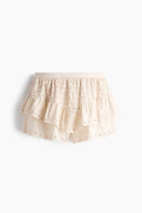 Eyelet-Embroidered Cotton Shorts