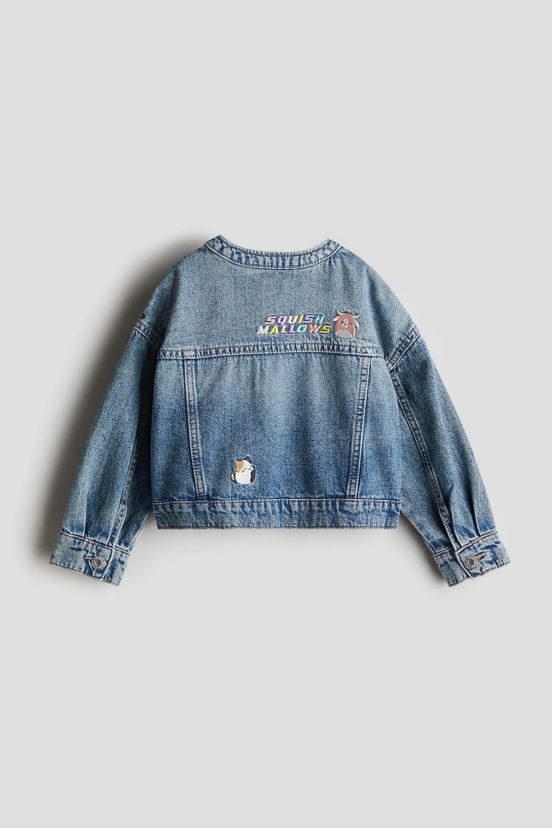 Embroidered-Motif Denim Jacket