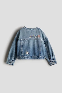 Embroidered-Motif Denim Jacket