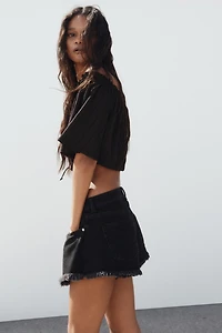 Crinkled Off-the-Shoulder Top
