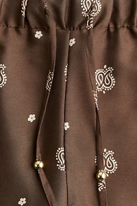 Wide-Leg Drawstring Pants