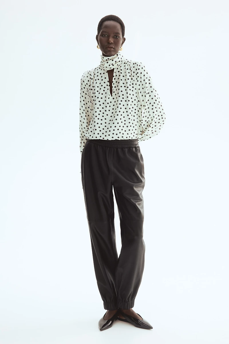 Tie-Neck Chiffon Blouse