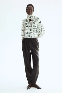 Tie-Neck Chiffon Blouse