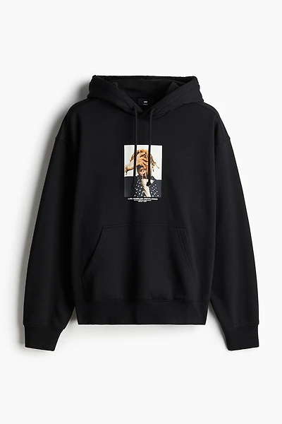 Loose Fit Printed Hoodie