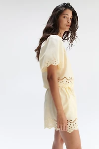 Cotton Top with Eyelet Embroidery