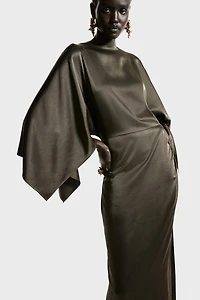 Satin Cape Dress