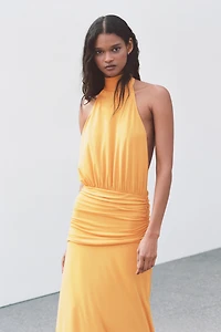 Draped Halterneck Dress