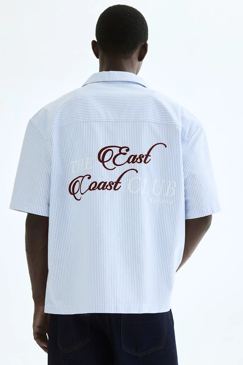 Relaxed-Fit Embroidered-Motif Cotton Resort Shirt