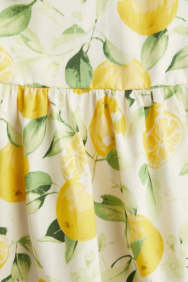 Cotton Dress with Flared Skirt