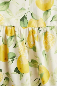 Cotton Dress with Flared Skirt