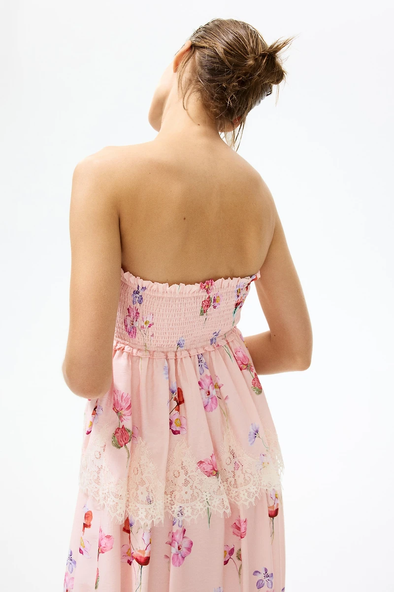 Lace-Trimmed Bandeau Dress